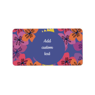 Custom floral blue flowers packaging sticker