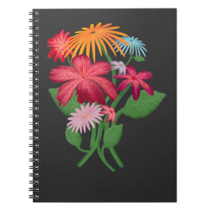 Custom Floral Bouquet Aesthetic Boho Flower Notebook