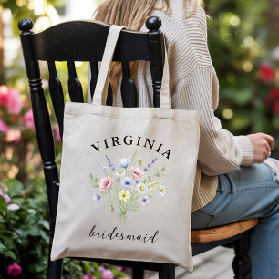 Custom Floral bridal shower tote for bridesmaids Bag