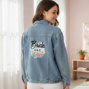 Custom Floral Bride Denim Jacket