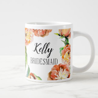 Custom Floral Bridesmaid Mug