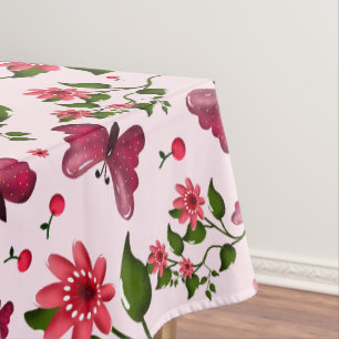 Custom floral Butterfly cherry pattern Tablecloth