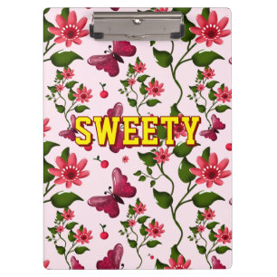 Custom floral butterfly pattern  clipboard