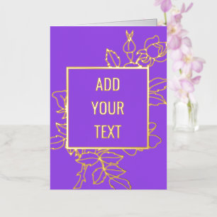 Custom Floral Design Gold Foil Card