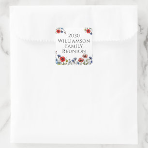 Custom Floral Family Reunion Envelope Seal Sticker