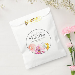 Custom Floral Favor Bags for Baby Shower
