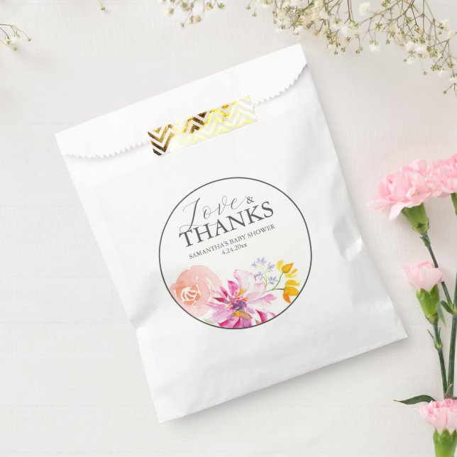 Custom Floral Favour Bags for Baby Shower (Sealed)