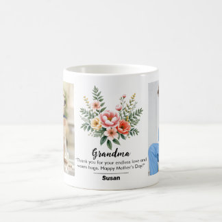 Custom Floral Flower Happy Mother's Granma Gift Coffee Mug