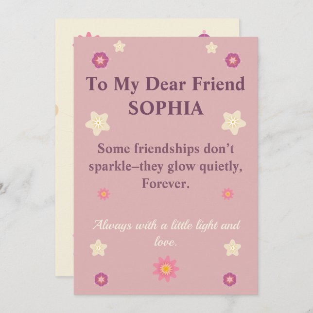 Custom Floral Friendship Quote Invitation (Front/Back)