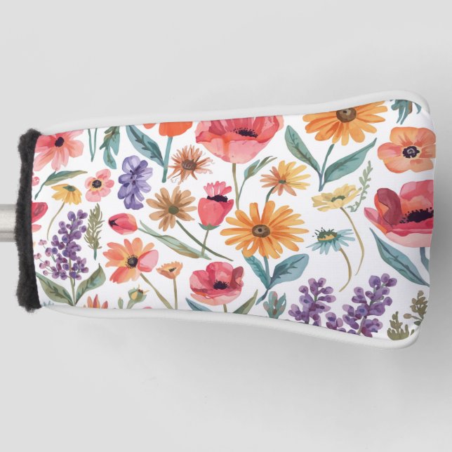 Custom Floral Golf Head Covers | Matching Covers (Front)