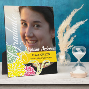 Custom floral graduation plaque