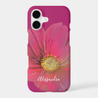 Custom Floral Hot Pink Red Watercolor Flower Bold