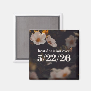 Custom floral Important Date (Anniversary Gift) Magnet
