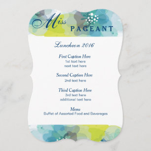 Custom Floral Luncheon Program Card