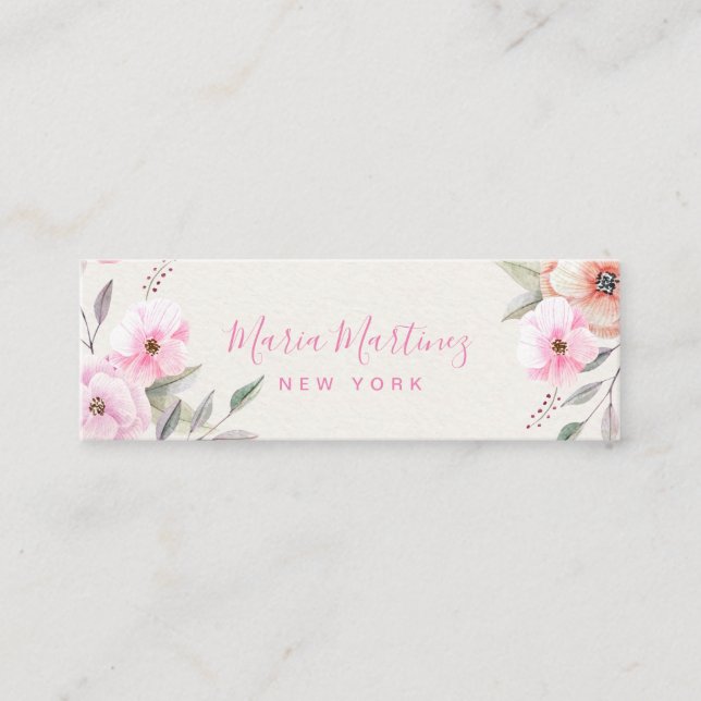 Custom Floral Luxury Boutique Floral Mini Business Card (Front)