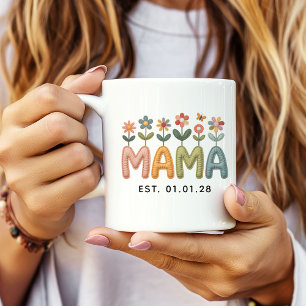 Custom Floral Mama Mug Gift for Mum, Mother’s Day