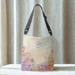 Custom Floral Monogram Crossbody Tote Bag<br><div class="desc">Custom Floral Monogram Crossbody Tote Bag with Name & Inspirational Quote – Watercolor Shoulder Bag – Wedding, Anniversary, Bridal Shower & Everyday Gift – Treasured Vows Wedding Gifts & Thank You Favours. Celebrate love, style, and everyday elegance with this Custom Floral Monogram Crossbody Tote Bag from the Treasured Vows –...</div>