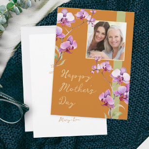 Custom Floral Mother's Day Photo card
