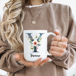 Custom Floral Mug for Birthday or Graduation Gift