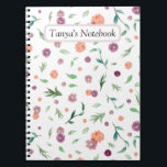 Custom Floral Notebook – Birthday Gift for Mom<br><div class="desc">Surprise Mom with a beautiful custom floral notebook that’s as special as she is. Featuring a hand-painted floral design in a soft, uplifting color palette, this elegant notebook can be personalized with her name, a heartfelt message, or even a favorite quote. Perfect for journaling, recipes, to-do lists, or personal thoughts...</div>