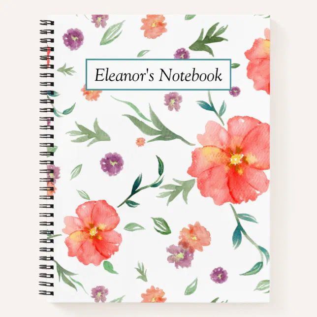 Mom Notebook Design Custom Floral Notebook for Mom or Teacher Gifts | Zazzle