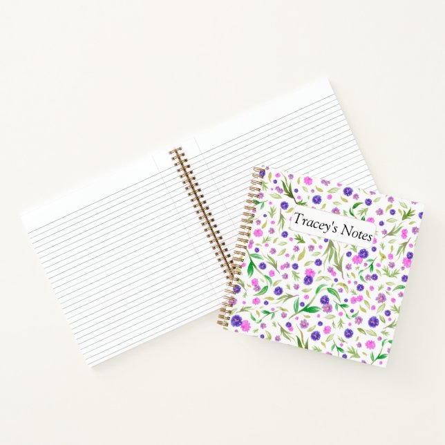 Custom Floral Notepad – Personalized Gift for Mom Notebook (Inside)