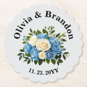Custom Floral Paper Coaster for Weddings
