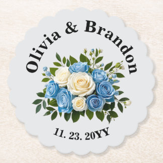Custom Floral Paper Coaster for Weddings