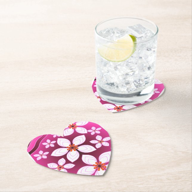 Custom floral pattern gift paper coaster (Insitu)