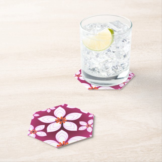 Custom floral pattern gift paper coaster (Insitu)