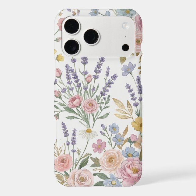 Custom Floral Pattern iPhone 17 Pro Max Slim Case  (Back)