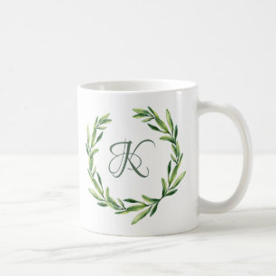 Custom Floral Personalised Monogram Initial Mug