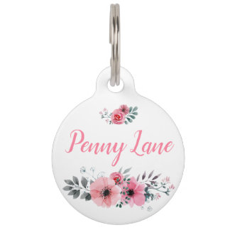 Custom Floral Pet Tag