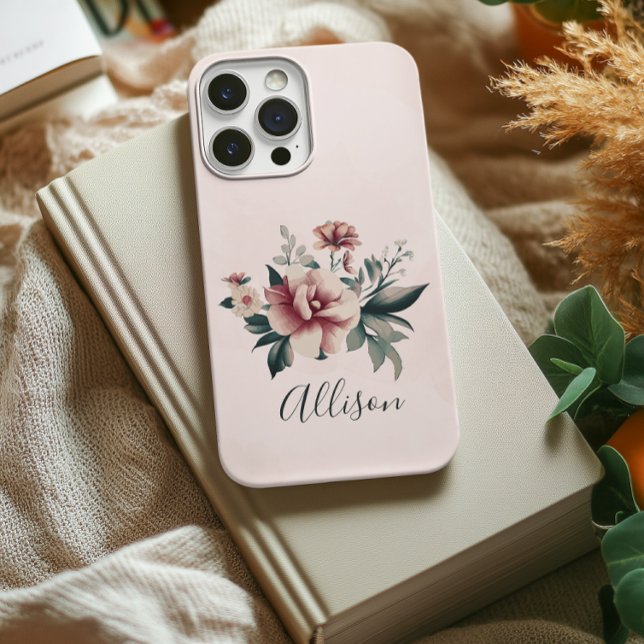 Custom Floral Phone Case for Bridesmaids Gift (graduation gift for women, bridesmaid proposal gift, boss or coworker gift, birthday gift for mom)