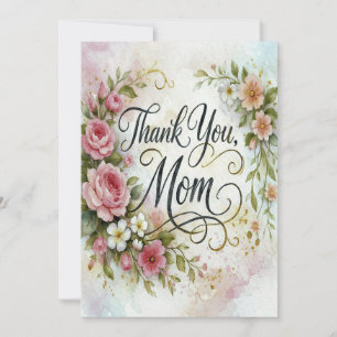 Custom Floral Photo and Text Mother Card