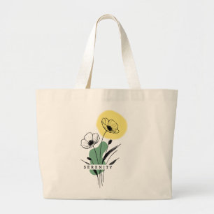Custom Floral Poppy Serenity Jumbo Tote Bag