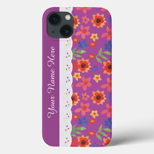 Custom Floral Print Magenta iPhone 6 Xtreme Case (Back)