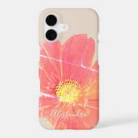 Custom Floral Retro Beige Red Watercolor Flower