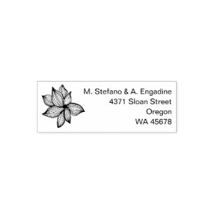 Custom floral return address self-inking stamp
