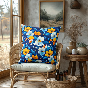 Custom Floral Spa Pillow with Personalised Name