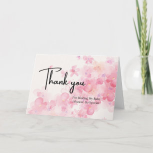 Custom Floral Stork Baby Shower Thank You Note Card
