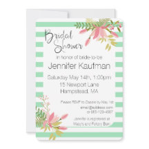 Custom Floral Stripe Wedding | Bridal Shower