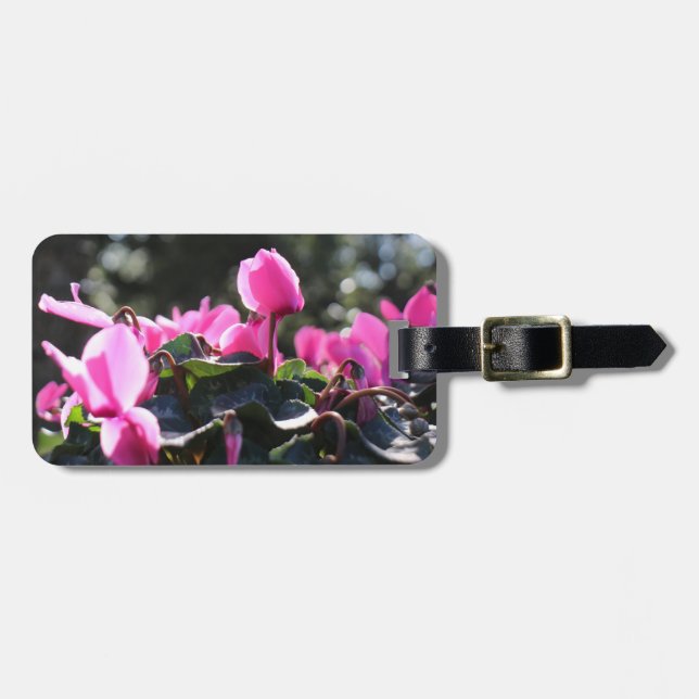 Custom floral tag, personalise luggage tag (Front Horizontal)