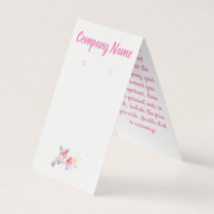 Custom Floral Tented Earring Display Cards