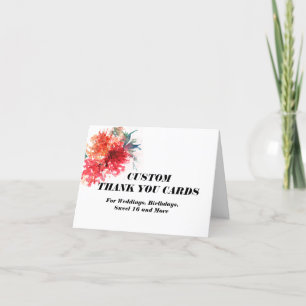Custom Floral Thank You Cards - Elegant Botanical 