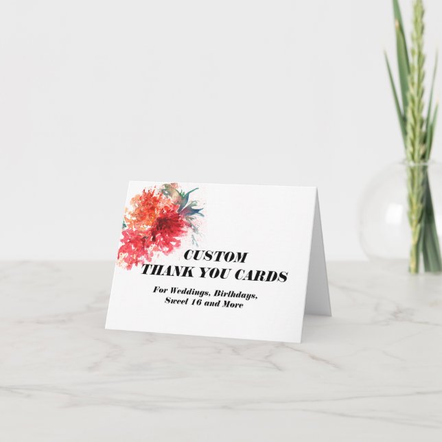 Custom Floral Thank You Cards - Elegant Botanical  (Front)
