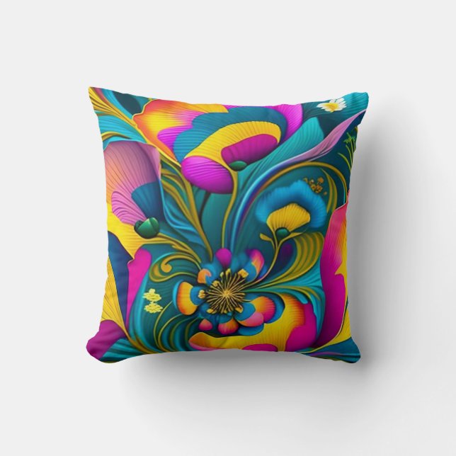 Custom floral throw pilow cushion (Front)