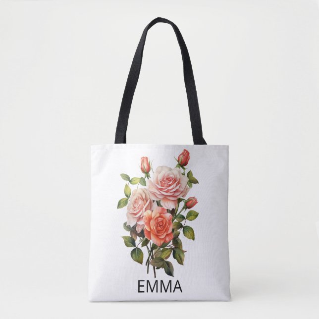  Custom Floral Tote Bag (Front)