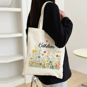 Custom Floral Tote for Mum, Bridesmaids & Teachers Bag