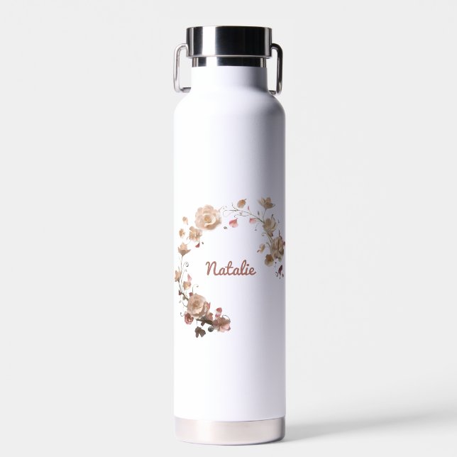 Custom Floral Water Bottle (Front)